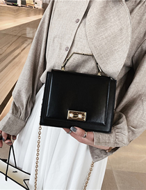 Fashion Black Sequined Hand-held Pearl Lock Single Shoulder Messenger Bag