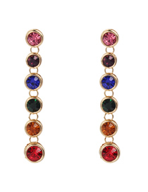 Fashion Color Alloy Diamond Colored Earrings