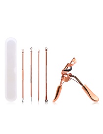 Fashion Gold Acne Needle 4 Piece Set + Eyelash Curler