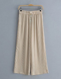 Fashion Apricot Striped Printed Wide-leg Pants