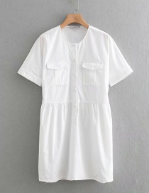 Fashion White Poplin Dress