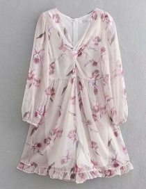 Fashion Rice Ash Cross Flower Print Jumpsuit