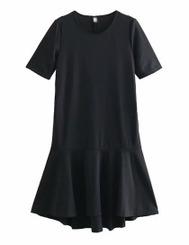 Fashion Black Round Neck Fishtail Dress