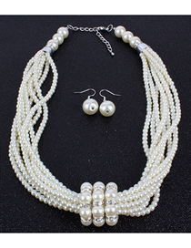 Fashion White Glass Pearl Necklace