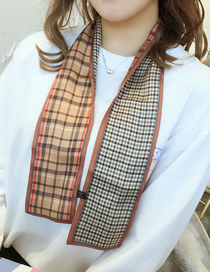 Fashion Small Houndstooth Khaki Houndstooth Multifunctional Small Scarf