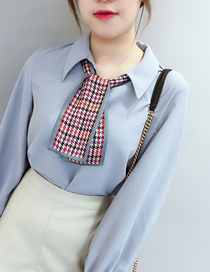 Fashion Sky Blue Houndstooth Multifunctional Small Scarf