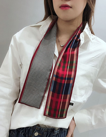 Fashion Wine Red Long Strip Of Thin Solid Scarves