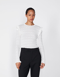 Fashion White Laminated Decorative Sweater