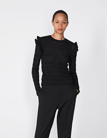 Fashion Black Laminated Decorative Sweater