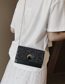 Fashion Black Sequin Chain Shoulder Messenger Bag