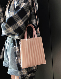 Fashion Pink Crossbody Jelly Stripe Shoulder Bag