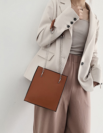 Fashion Brown Handbag Slung Chain Shoulder Bag