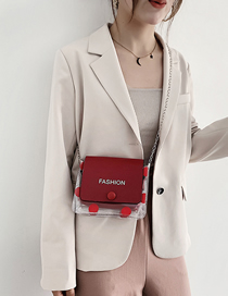 Fashion Red Polka Dot One Shoulder Transparent Crossbody Bag