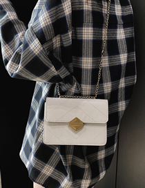 Fashion White Lingge Embroidery Line Shoulder Messenger Bag