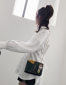 Fashion Black + Green Contrast Shoulder Shoulder Bag