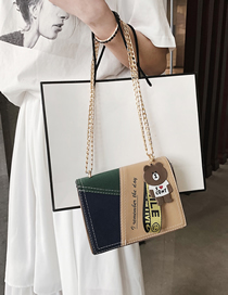 Fashion Green + Khaki Contrast Shoulder Shoulder Bag