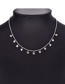 Fashion Pentagram Alloy Silver Necklace