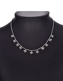 Fashion Crown Alloy Silver Necklace