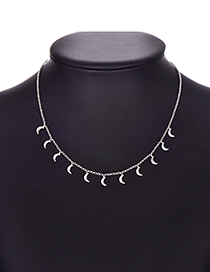 Fashion Moon Alloy Silver Necklace