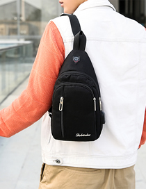 Fashion Black Shoulder Slung Nylon Chest Bag