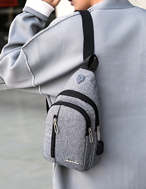 Fashion Gray Shoulder Slung Nylon Chest Bag