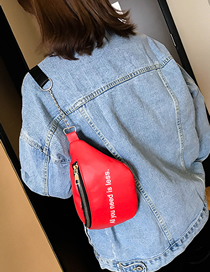 Fashion Red Shoulder Diagonal Chest Bag