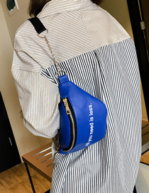 Fashion Blue Shoulder Diagonal Chest Bag