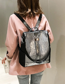 Fashion Silver Sequined Mesh Backpack