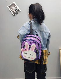 Fashion Purple Rabbit Rabbit Sequin Backpack