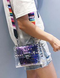 Fashion Purple Transparent Jelly Crossbody Shoulder Bag