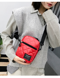 Fashion Red Embroidery Line Rhombic Crossbody Bag