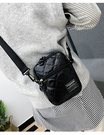 Fashion Black Embroidery Line Rhombic Crossbody Bag