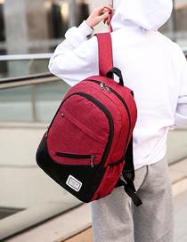 Fashion Red Wine Three-piece Backpack