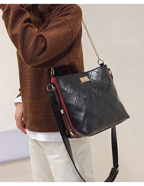 Fashion Black One-shoulder Crossbody Chain Bucket Bag