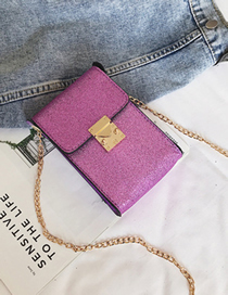 Fashion Purple Sequin Chain Shoulder Messenger Bag