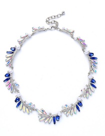 Fashion Color Leaf-studded Necklace