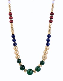 Fashion Color Geometric Bead Necklace