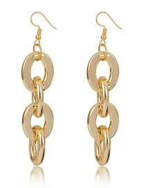Fashion Two Cross Gold Cross Chain Stud Earrings
