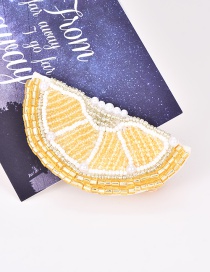 Fashion Yellow Alloy Rice Beads Lemon Pearl Hairpin
