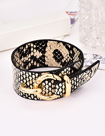 Fashion Crocodile Yellow Alloy Pu Animal Print Bracelet