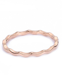 Fashion Rose Gold Geometric Wavy Ring