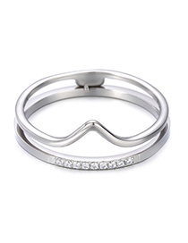 Fashion Steel Color Stainless Steel Crown Ring