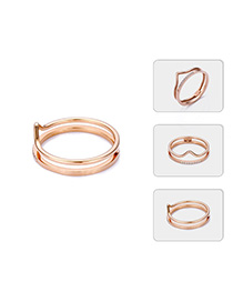 Fashion Rose Gold Stainless Steel Crown Ring