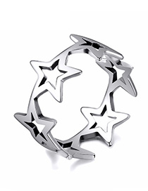 Fashion Silver Star Shape Decorated Ring