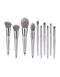 Fashion Silver 10 - Elegant Silver - High-end - Micro-crystal Makeup Brush