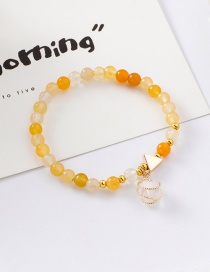 Fashion Yellow Wrapped Pearl Beaded Bracelet