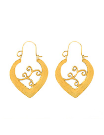 Fashion Gold Heartbreaking Waves Branch Earrings