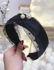 Fashion Black Polka Dot Contrast Color Wide-brimmed Headband