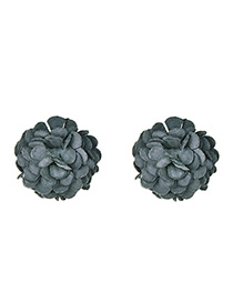 Fashion Blue Cloth Flower Earrings