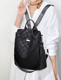 Fashion Black 2 Oxford Cloth Backpack